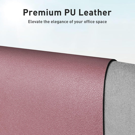 Leather Desk Pad Protector, Mouse Pad, Office Desk Mat,Non-Slip PU Leather Desk Blotter, Laptop Desk Pad, Waterproof Desk Writing Pad for Office and Home (Dark Pink, 23.6" X 13.7")