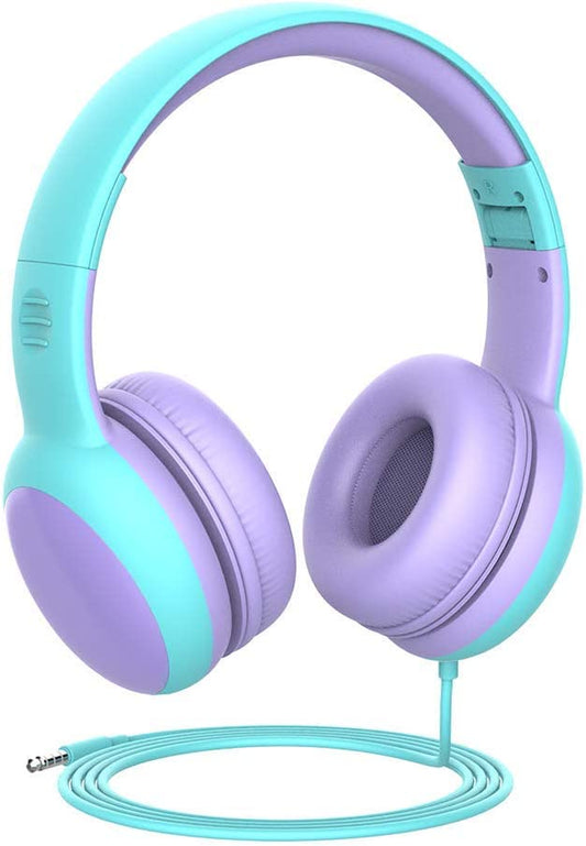 Kids Headphones with Limited Volume, Cat Ear Toddler Headphones, Wired Headphone over Ear for Boys and Girls,Stereo Sound Foldable 3.5Mm Headset for Children