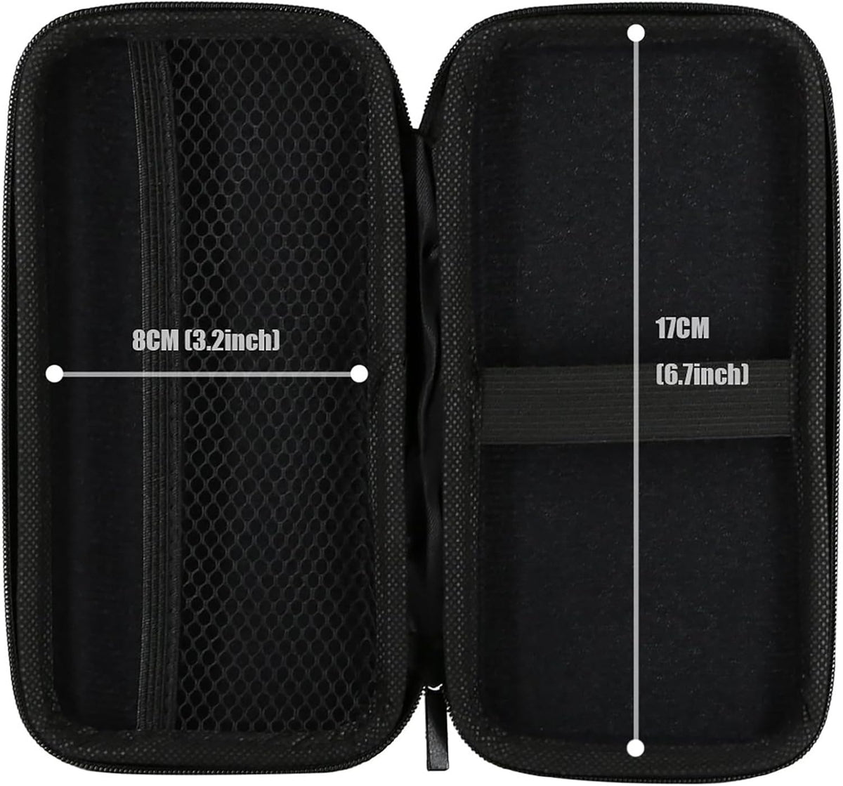 Travel Essential Electronics Organizer Pouch Charger Case, Shockproof Dual Zipper Power Bank Cables Tech Accessories Purse, Men & Women Travel Must Have Storage Bag, 6.5X3.2X1 Inch Black