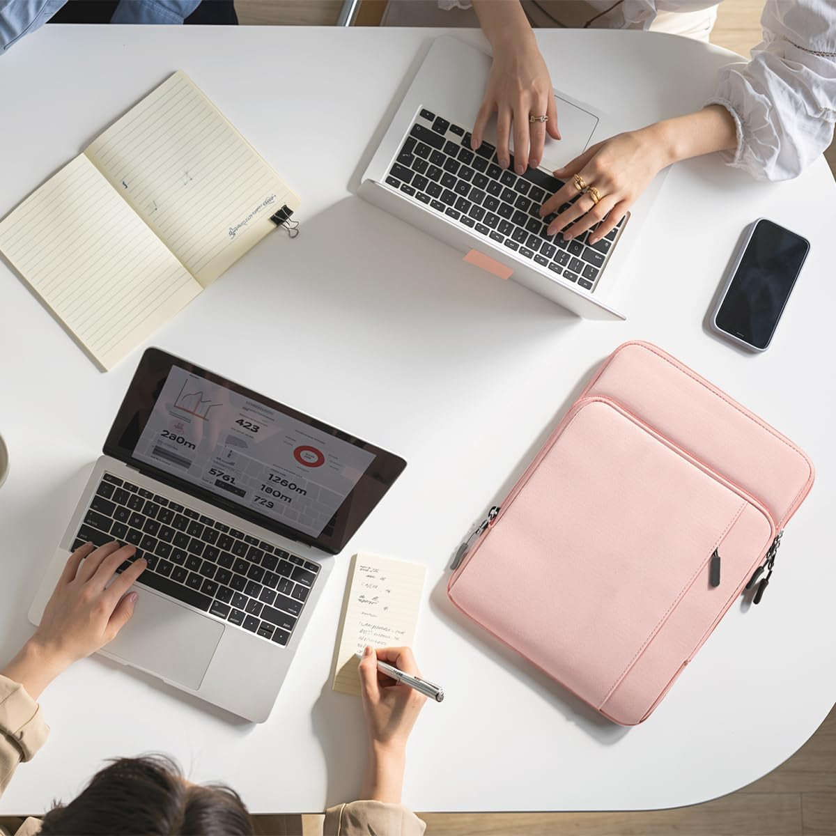Sleeve Case with Shoulder Strap for Tablet/Laptop, 13.3-14", Pink | Fit Macbook Neo 13 Inch 2026 Model A3404 with A18 Pro Chip, Carrying Case with Shoulder Strap