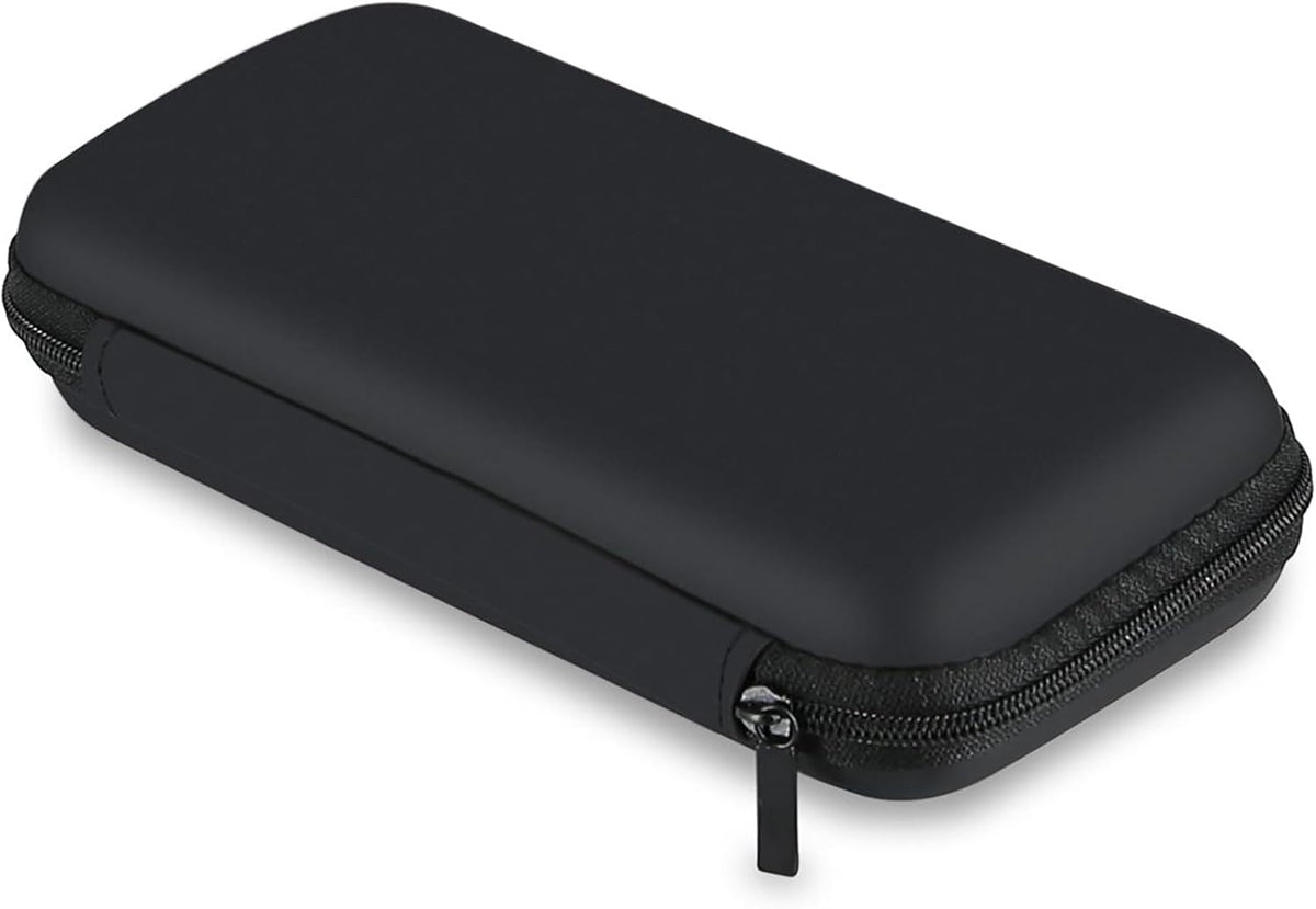 Travel Essential Electronics Organizer Pouch Charger Case, Shockproof Dual Zipper Power Bank Cables Tech Accessories Purse, Men & Women Travel Must Have Storage Bag, 6.5X3.2X1 Inch Black